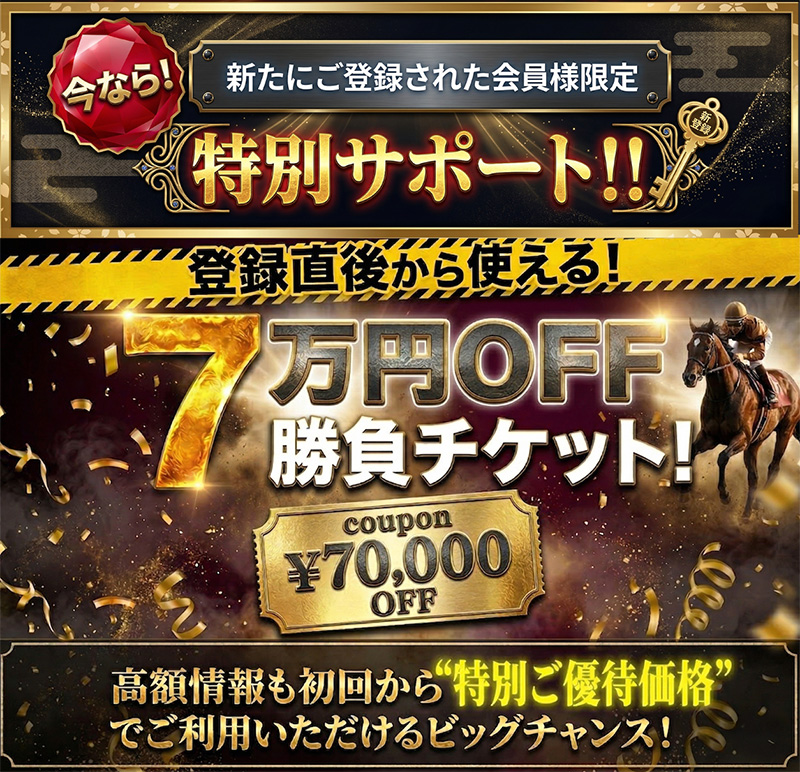 新規会員限定「特別サポート」