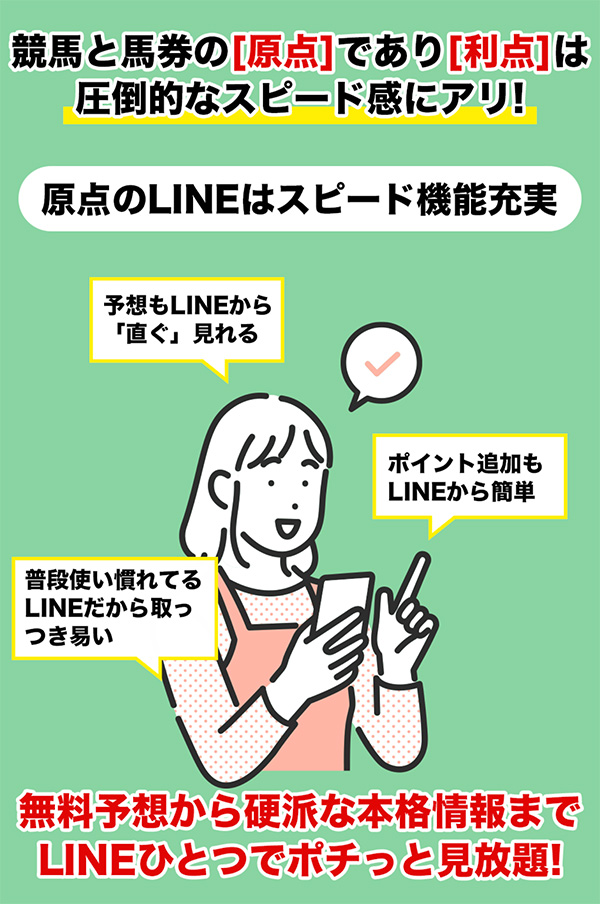 原点のLINEスピードは機能充実