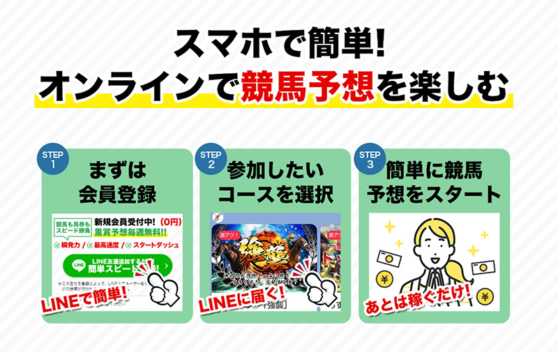 スマホのLINEで簡単に登録可能