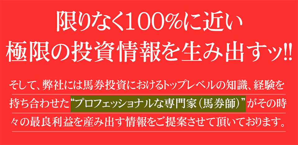 限りなく100％に近い極限の投資情報を生み出す