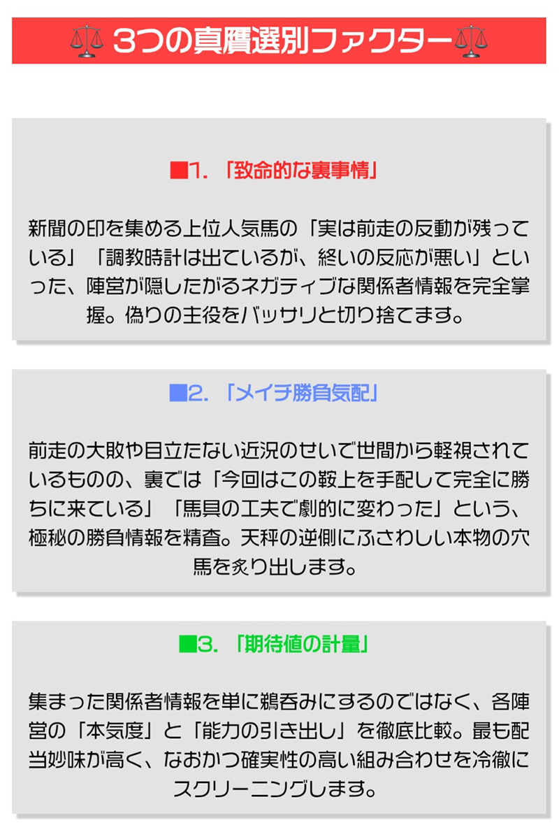 真贋の天秤土日4鞍