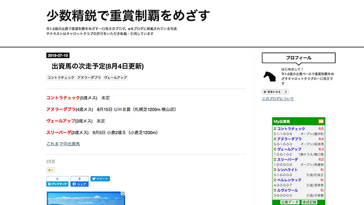 競馬予想サイト少数精鋭で重賞制覇をめざす