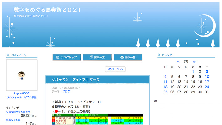 競馬予想サイト 数字をめぐる馬券術２０２1 口コミ 評判 比較