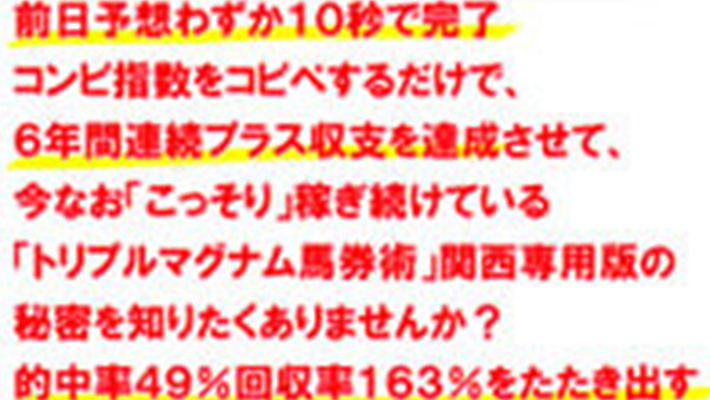 競馬予想サイト トリプルマグナム馬券術 関西版