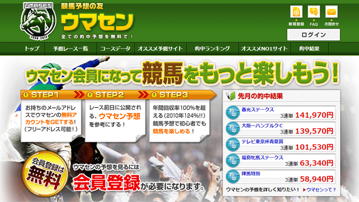 競馬予想サイト競馬予想の友ウマセン